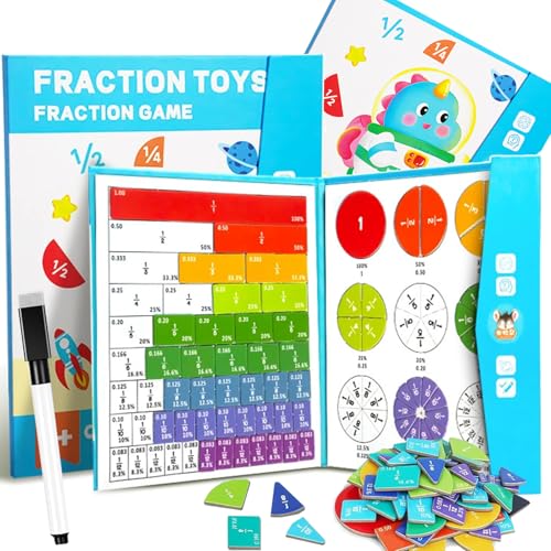 2026 New Magnetic Fraction Demonstration Book for Kids, 102 Pcs Magnetic Fraction Tiles & Fractions Circles, Educational Puzzle Math Manipulatives Disc Set for Classroom Homeschool (C) von NNBWLMAEE