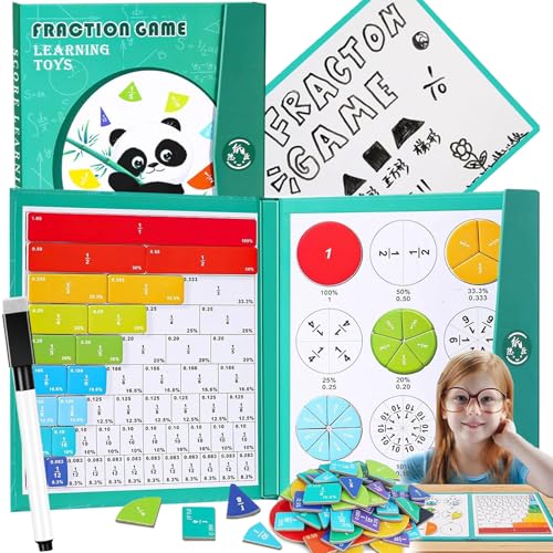 2026 New Magnetic Fraction Demonstration Book for Kids, 102 Pcs Magnetic Fraction Tiles & Fractions Circles, Educational Puzzle Math Manipulatives Disc Set for Classroom Homeschool (D) von NNBWLMAEE