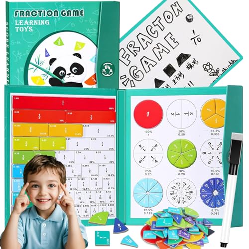 2026 New Magnetic Fraction Demonstration Book for Kids, 102 Pcs Magnetic Fraction Tiles & Fractions Circles, Educational Puzzle Math Manipulatives Disc Set for Early Math Skills (D) von NNBWLMAEE