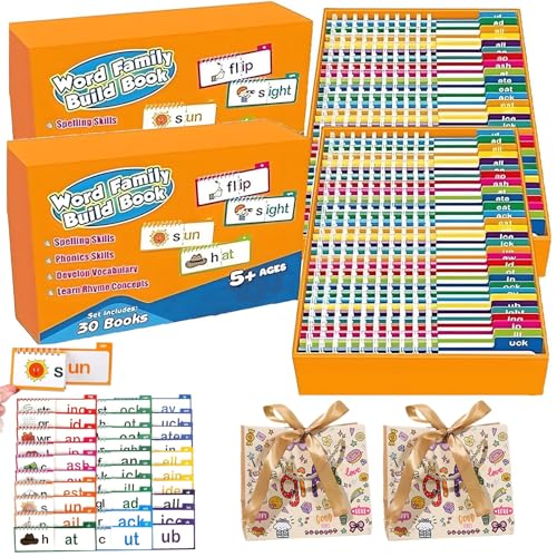 30 Read and Rhyme Flip Books, Interesting Word Family Flip Books, Word Family Build Book, ABC Vocabulary Flash Cards, for Education, Reading, Interaction, Sight Words Flash Card (2pcs) von NNBWLMAEE
