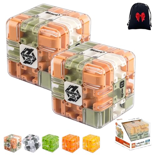 Großes Labyrinth 3D Puzzle Würfel - Spannendes Logikspiel Für Erwachsene & Kinder, Pädagogisches Konzentrationsspiel Geschenk Zur Stresslinderung (2Mix) von NNBWLMAEE