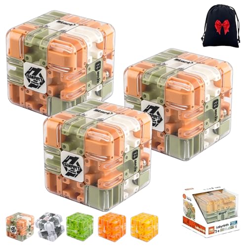 Großes Labyrinth 3D Puzzle Würfel - Spannendes Logikspiel Für Erwachsene & Kinder, Pädagogisches Konzentrationsspiel Geschenk Zur Stresslinderung (3Mix) von NNBWLMAEE