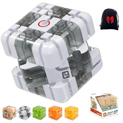 Großes Labyrinth 3D Puzzle Würfel - Spannendes Logikspiel Für Erwachsene & Kinder, Pädagogisches Konzentrationsspiel Geschenk Zur Stresslinderung (White) von NNBWLMAEE