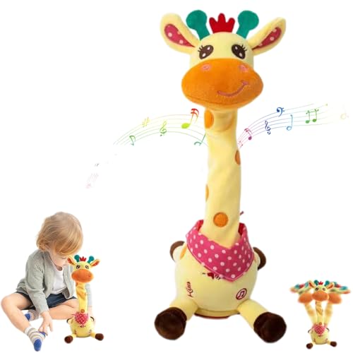 NNBWLMAEE Dancing Talking Giraffe Toy, Volume Control Singing Dancing Giraffe Toy, Volume Control Function, for Developing Speech Encourages Interaction (Yellow) von NNBWLMAEE