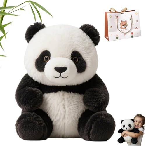 NNBWLMAEE Realistic Panda Plush, 2025 New Ultra-Soft Panda Plush Mimics, Amazing Present, Multiple Uses, 30cm, for Nursery Display, Room Decor Or Relaxation (1PC) von NNBWLMAEE