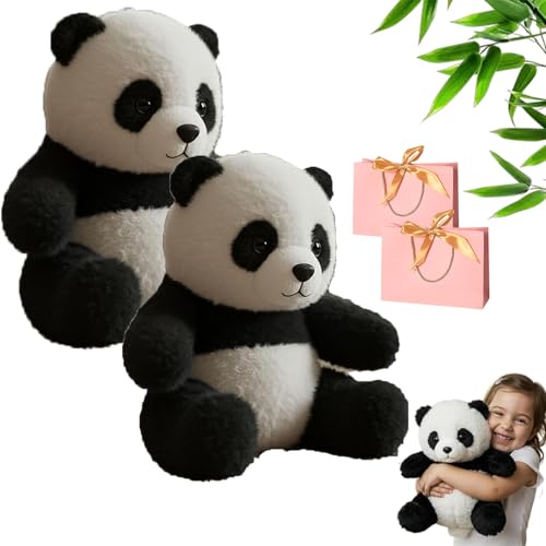 NNBWLMAEE Realistic Panda Plush for Emotionals Support, 2025 New Ultra-Soft Plush Mimics, Realistic Emotional Companion Toy, Panda Teddy, for Soothing Sleep, Loneliness Relie (2pcs*11.8in) von NNBWLMAEE