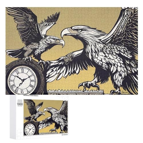 Adler Puzzle Für Erwachsene,Goldener Adler, 1000 Teile,Viking Puzzle Für Erwachsene, Für Erwachsene Und Kinder,Puzzles Geschenke (Puzzle 1,500pcs (52x38cm)) von NNSECC