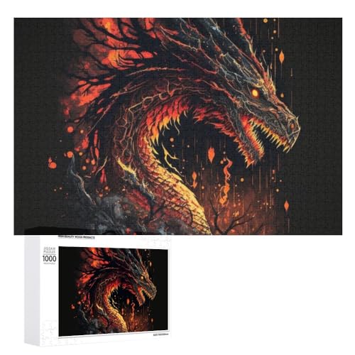 Chinesischer Drache Erwachsene 1000 Teile Chinesischer Stil Puzzle Für Erwachsene, Teenager Und Kinder, Papppuzzle,Geschicklichkeitsspiel Für Die Ganze Familie (Puzzle 5,500pcs (52x38cm)) von NNSECC