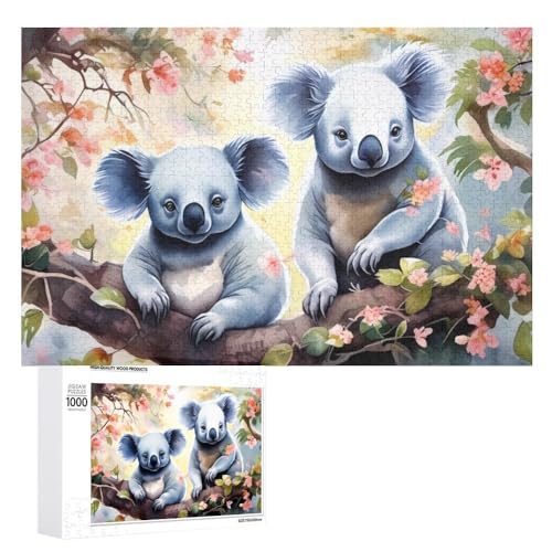 Für Erwachsene 1000-Teiliges Koala Puzzle Für Erwachsene Und Kinder Ab 10 Jahren, Puzzle Mit Tier-Motiv (Puzzle 1,300pcs (40x28cm)) von NNSECC