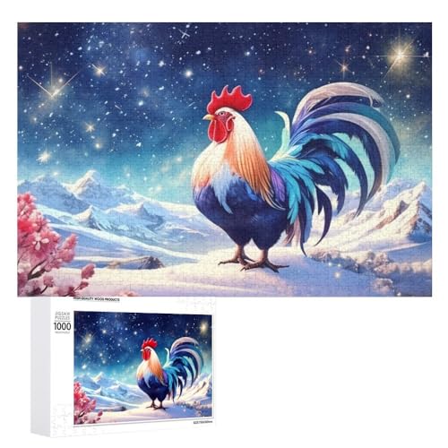 Hahn Puzzle Für Erwachsene,Hähne 1000 Teile Puzzles,holzpuzzle Puzzles Spiel,Für Erwachsene Eine Herde Von Hähnen Und Hühnern (Puzzle 3,1000pcs (75x50cm)) von NNSECC