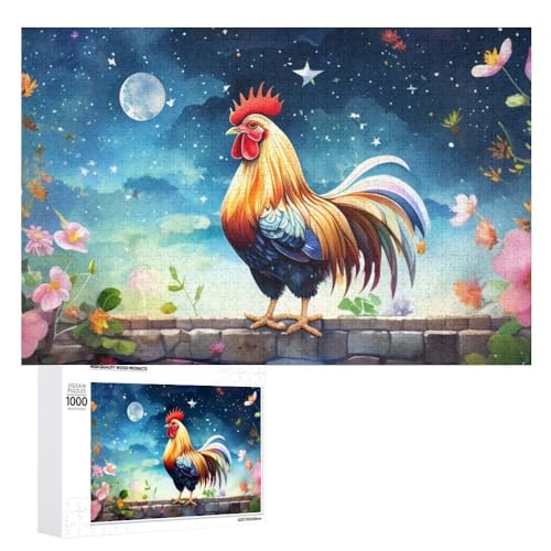 Hahn Puzzle Für Erwachsene,Hähne 1000 Teile Puzzles,holzpuzzle Puzzles Spiel,Für Erwachsene Eine Herde Von Hähnen Und Hühnern (Puzzle 9,1000pcs (75x50cm)) von NNSECC