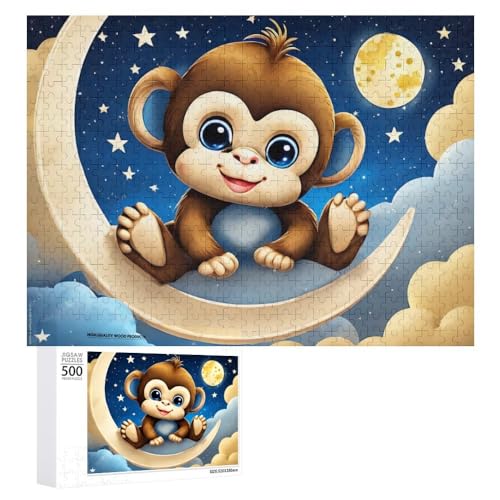 Puzzle 1000 Teile 3D Puzzle AFFE Tier Abstrakt DIY Holzpuzzle, Geburtstagsgeschenke, Puzzle, Wanddekoration (Puzzle 8,1000pcs (75x50cm)) von NNSECC