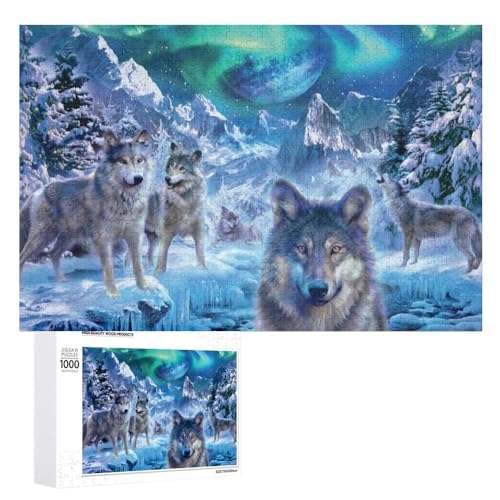 Wolf 1000 Teile Puzzle Für Erwachsene Und Kinder Ab 10 Jahren 3D Puzzle DIY Tiere Wolf Moderne Bild Home Decor Für Wohnzimmer (Puzzle 9,300pcs (40x28cm)) von NNSECC