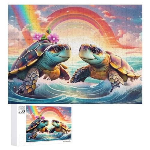 Zeichentrickfilm-Schildkröte Puzzle Für Erwachsene Puzzles 1000 Teile Für Frauen, Männer, Holzpuzzle Erwachsene (Puzzle 5,1000pcs (75x50cm)) von NNSECC