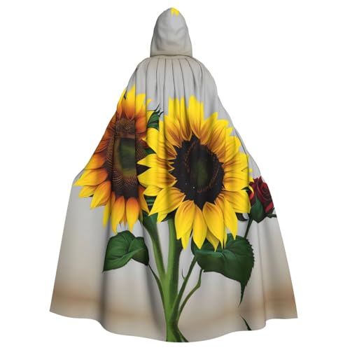 NNSOOD Kapuzenumhang mit Sonnenblumen- und Rosenaufdruck, für Erwachsene, für Halloween-Kostümpartys und mehr NNSOOD Kapuzenumhang mit Sonnenblumen- und Rosenaufdruck, für Erwachsene, für Halloween-Kostümpartys und mehr von NNSOOD