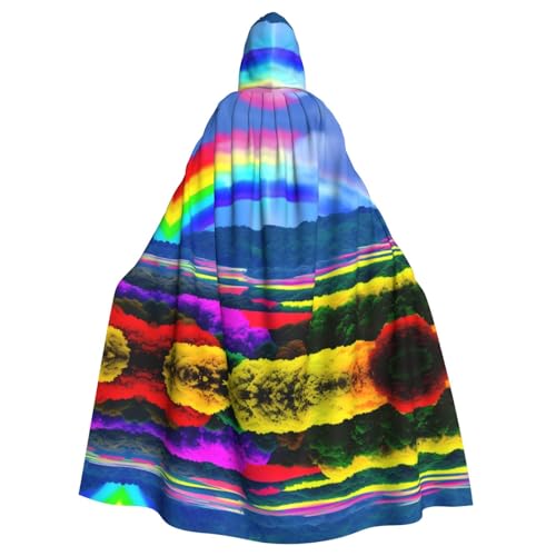 NNSOOD Rainbow Prints Kapuzenumhang für Erwachsene, für Halloween-Kostümpartys und mehr von NNSOOD