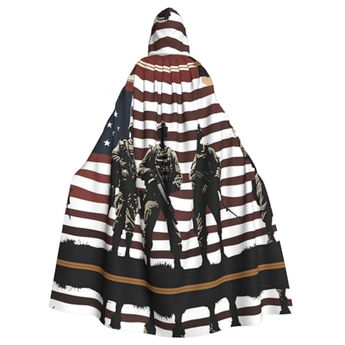 NNSOOD Umhang mit Kapuze für Erwachsene, Motiv: US-Militär-Soldaten, patriotischer Gedenktag, für Halloween-Kostümpartys und mehr NNSOOD Umhang mit Kapuze für Erwachsene, Motiv: US-Militär-Soldaten, patriotischer Gedenktag, für Halloween-Kostümpartys und mehr von NNSOOD