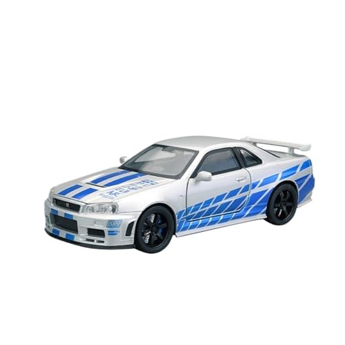 NNYIMJ for 1/24 GTR God of War R34 Sportwagenform Legierung Simulation JDM Automodell Sammlung Ornamente(Blue) von NNYIMJ