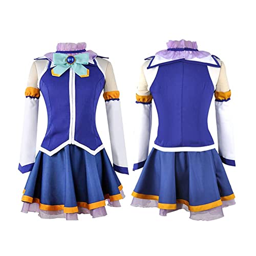 NOAFUNZO Aqua Cosplay Kostüm Uniform Kleid KonoSuba God's Blessing On This Wonderful World Rollenspiel Halloween Party Outfit (Aqua, XL) von NOAFUNZO