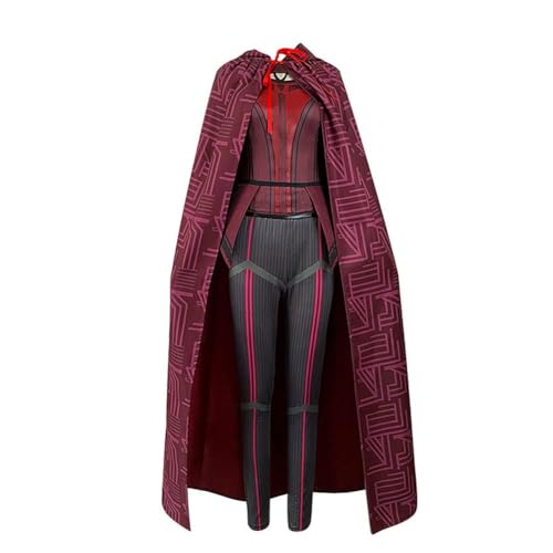 NOAFUNZO Damen Wanda Vision Cosplay Kostüm Scarlet Witch Costume Cloak Tops Pants with Headpiece for Halloween Carnival Outfits (Scarlet Witch, L) von NOAFUNZO