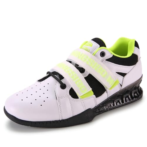 NOAFUNZO Gewichtheben Herren Kniebeugenschuhe, Powerlifting & Bodybuilding (Grün, 41 EU) von NOAFUNZO