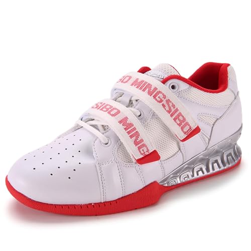 NOAFUNZO Gewichtheben Herren Kniebeugenschuhe, Powerlifting & Bodybuilding (Rot, Größe 40) von NOAFUNZO