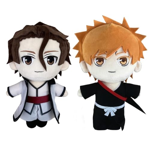 NOAFUNZO Kuchiki Rukia Kissen mit weichen Figuren, 20 cm, Anime, gefülltes Dekokissen, Auto, Sofa, Ornamente, Heimdekoration, Kollektion (Aizen Sousuke + Kurosaki Ichigo) von NOAFUNZO
