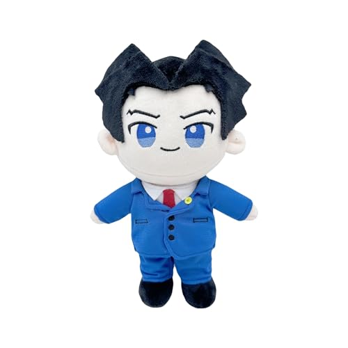 NOAFUNZO Miles Edgeworth und Phoenix Wright gefüllte weiche Anime-Kissen, 24 cm, Cartoon-Charakter, Umarmungskissen, Sofa, Heimdekoration, Sammlerstücke (Phoenix Wright) von NOAFUNZO