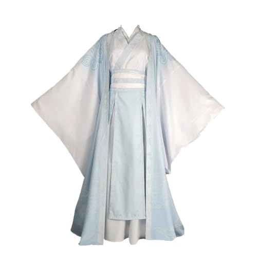 NOAFUNZO Mo Dao Zu Shi Cosplay-Kostüm, Hanfu Wei Wuxian Lan Wangji, komplettes Set, Anime-Outfits für Halloween, Karneval, Verkleidungsparty für Männer und Frauen (Lan Wangji, XL) von NOAFUNZO