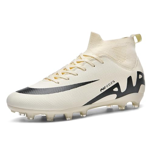 NOAFUNZO Professionelle Fußballschuhe für Herren, Unisex, Outdoor, Kinder, hohe Oberteile, geeignet für Kunstrasen-Wettkampftraining (Zitrone Ag, Größe 39) von NOAFUNZO