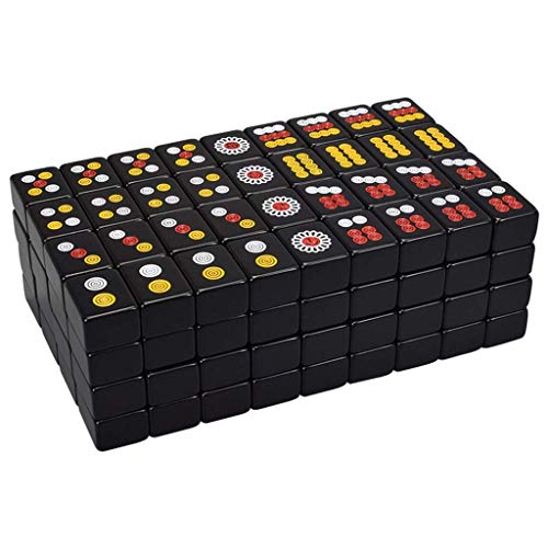 NOALED Spiele, chinesische traditionelle Schwarze Acrylkarte, 39 mm, großes Freizeit-Schachkartenspiel, 144 Teile, Party, Zuhause, Retro-Stil (B 3,9 cm) von NOALED