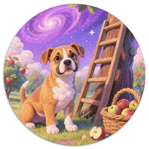 Amerikanischer Staffordshire Terrier（3） 1000 Stück Jigsaw Puzzles Bildungsspiele Kreativ Haustierhund Rundes Jigsaw Einzigartige Herausforderung Spiel Für Erwachsene Und Kinder 1000pcs (67.5x67.5cm) von NOASDGYEI