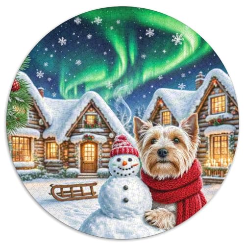 Australian Seidenterrier 1000 Stück Jigsaw Puzzles Bildungsspiele Kreativ Haustierhund Rundes Jigsaw Einzigartige Herausforderung Spiel Für Reisegeschenke, Geschenk 1000pcs (67.5x67.5cm) von NOASDGYEI
