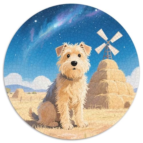 Australischer Terrier 1000 Stück Jigsaw Puzzles Bildungsspiele Kreativ Haustierhund Runde Puzzles Einzigartige Herausforderung Spiel Für Reisegeschenke, Geschenk 1000pcs (67.5x67.5cm) von NOASDGYEI