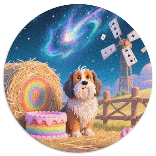 Belgischer Griffon 1000 Stück Jigsaw Puzzles Bildungsspiele Stressmittel Haustierhund Rundes Jigsaw Schöne Dekoration Puzzle Für Erwachsene Und Kinder 1000pcs (67.5x67.5cm) von NOASDGYEI