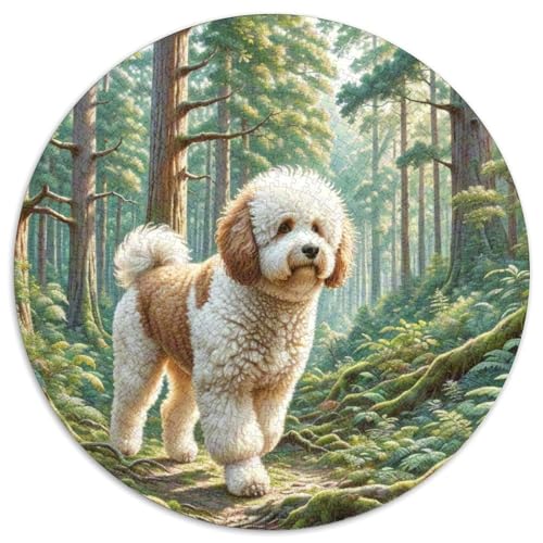 Bichon Frise 1000 Stück Jigsaw Puzzles Bildungsspiele Kreativ Haustierhund Rundes Puzzle Einzigartige Herausforderung Spiel Für Reisegeschenke, Geschenk 1000pcs (67.5x67.5cm) von NOASDGYEI