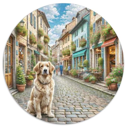 Brüssel Griffon 1000 Stück Jigsaw Puzzles Bildungsspiele Kreativ Haustierhund Runde Puzzles Farbe Herausforderung Für Reisegeschenke, Geschenk 1000pcs (67.5x67.5cm) von NOASDGYEI