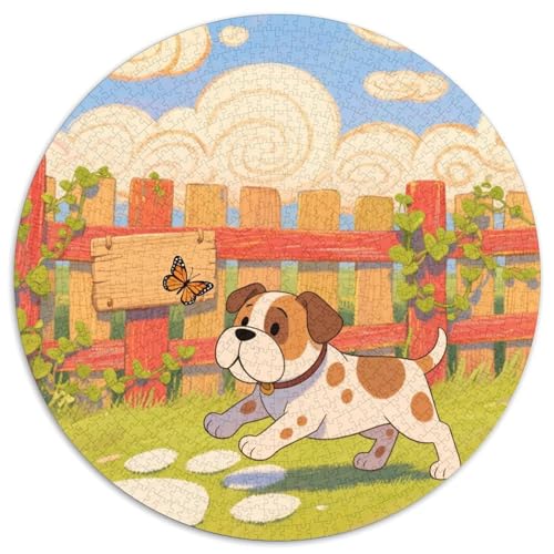 Bullmastiff 1000 Stück Jigsaw Puzzles Bildungsspiele Kreativ Haustierhund Rundes Jigsaw Farbe Herausforderung Für Reisegeschenke, Geschenk 1000pcs (67.5x67.5cm) von NOASDGYEI