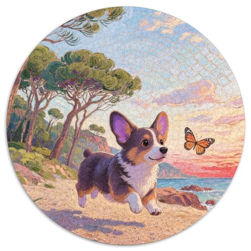 Cardigan Walisischer Corgi 1000 Stück Jigsaw Puzzles Bildungsspiele Kreativ Haustierhund Runde Puzzles Einzigartige Herausforderung Spiel Für Reisegeschenke, Geschenk 1000pcs (67.5x67.5cm) von NOASDGYEI