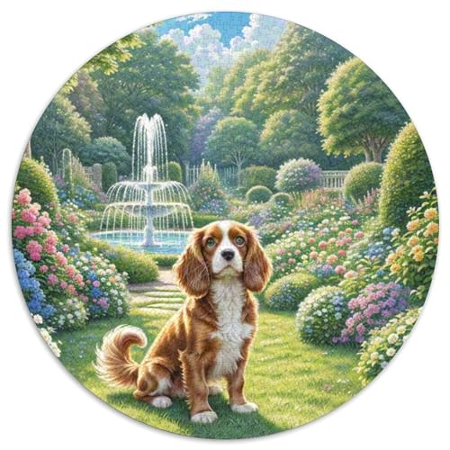 Cavalier König Charles Spaniel 1000 Stück Jigsaw Puzzles Bildungsspiele Stressmittel Haustierhund Rundes Puzzle Einzigartige Herausforderung Spiel Für Erwachsene Und Kinder 1000pcs (67.5x67.5cm) von NOASDGYEI
