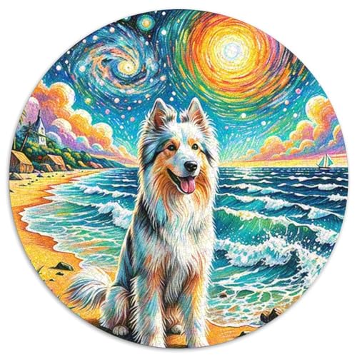 Chinesischer Crested Hund 1000 Stück Jigsaw Puzzles Bildungsspiele Kreativ Haustierhund Rundes Jigsaw Schöne Dekoration Puzzle Für Erwachsene Und Kinder 1000pcs (67.5x67.5cm) von NOASDGYEI