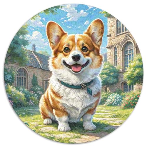 Corgi 1000 Stück Jigsaw Puzzles Bildungsspiele Kreativ Haustierhund Rundes Jigsaw Einzigartige Herausforderung Spiel Für Reisegeschenke, Geschenk 1000pcs (67.5x67.5cm) von NOASDGYEI