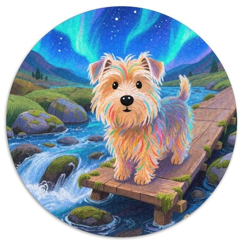 Der Dandie Dinmont Terrier 1000 Stück Jigsaw Puzzles Bildungsspiele Kreativ Haustierhund Runde Puzzles Einzigartige Herausforderung Spiel Für Erwachsene Und Kinder 1000pcs (67.5x67.5cm) von NOASDGYEI