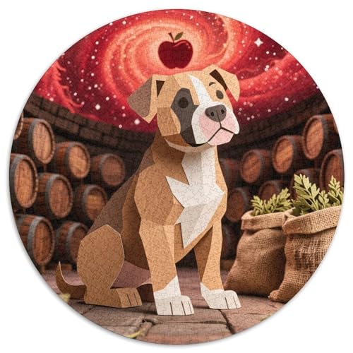 Der Staffordshire Bull Terrier（3） 1000 Stück Jigsaw Puzzles Bildungsspiele Kreativ Haustierhund Rundes Puzzle Farbe Herausforderung Für Reisegeschenke, Geschenk 1000pcs (67.5x67.5cm) von NOASDGYEI