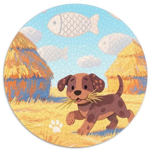 Dogue De Bordeaux 1000 Stück Jigsaw Puzzles Bildungsspiele Kreativ Haustierhund Rundes Jigsaw Farbe Herausforderung Für Erwachsene Und Kinder 1000pcs (67.5x67.5cm) von NOASDGYEI