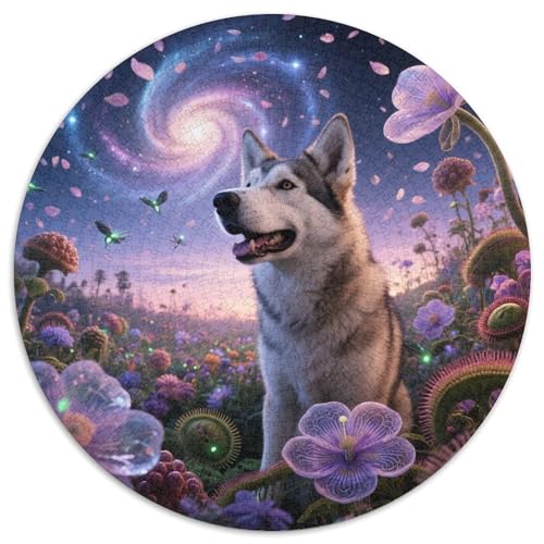 Finnischer Lapphund 1000 Stück Jigsaw Puzzles Bildungsspiele Kreativ Haustierhund Rundes Jigsaw Farbe Herausforderung Für Reisegeschenke, Geschenk 1000pcs (67.5x67.5cm) von NOASDGYEI