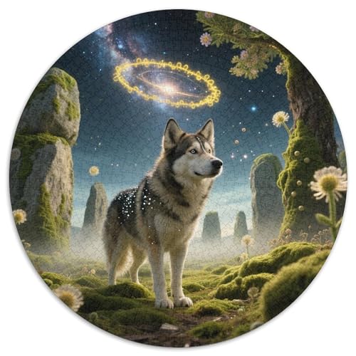 Finnischer Lapphund 1000 Stück Jigsaw Puzzles Bildungsspiele Kreativ Haustierhund Rundes Puzzle Farbe Herausforderung Für Erwachsene Und Kinder 1000pcs (67.5x67.5cm) von NOASDGYEI