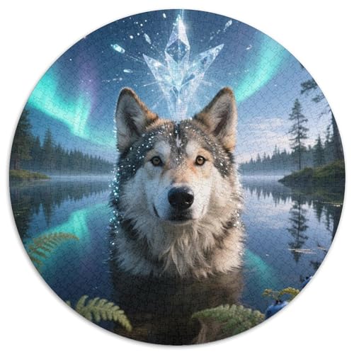 Finnischer Lapphund 1000 Stück Jigsaw Puzzles Bildungsspiele Stressmittel Haustierhund Rundes Puzzle Farbe Herausforderung Für Erwachsene Und Kinder 1000pcs (67.5x67.5cm) von NOASDGYEI
