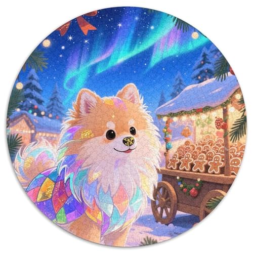 Finnischer Spitz 1000 Stück Jigsaw Puzzles Bildungsspiele Stressmittel Haustierhund Rundes Jigsaw Farbe Herausforderung Für Reisegeschenke, Geschenk 1000pcs (67.5x67.5cm) von NOASDGYEI
