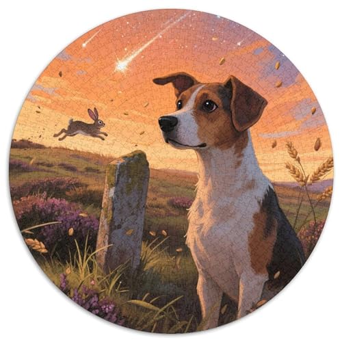 Fox Terrier（5） 1000 Stück Jigsaw Puzzles Bildungsspiele Stressmittel Haustierhund Rundes Jigsaw Schöne Dekoration Puzzle Für Reisegeschenke, Geschenk 1000pcs (67.5x67.5cm) von NOASDGYEI